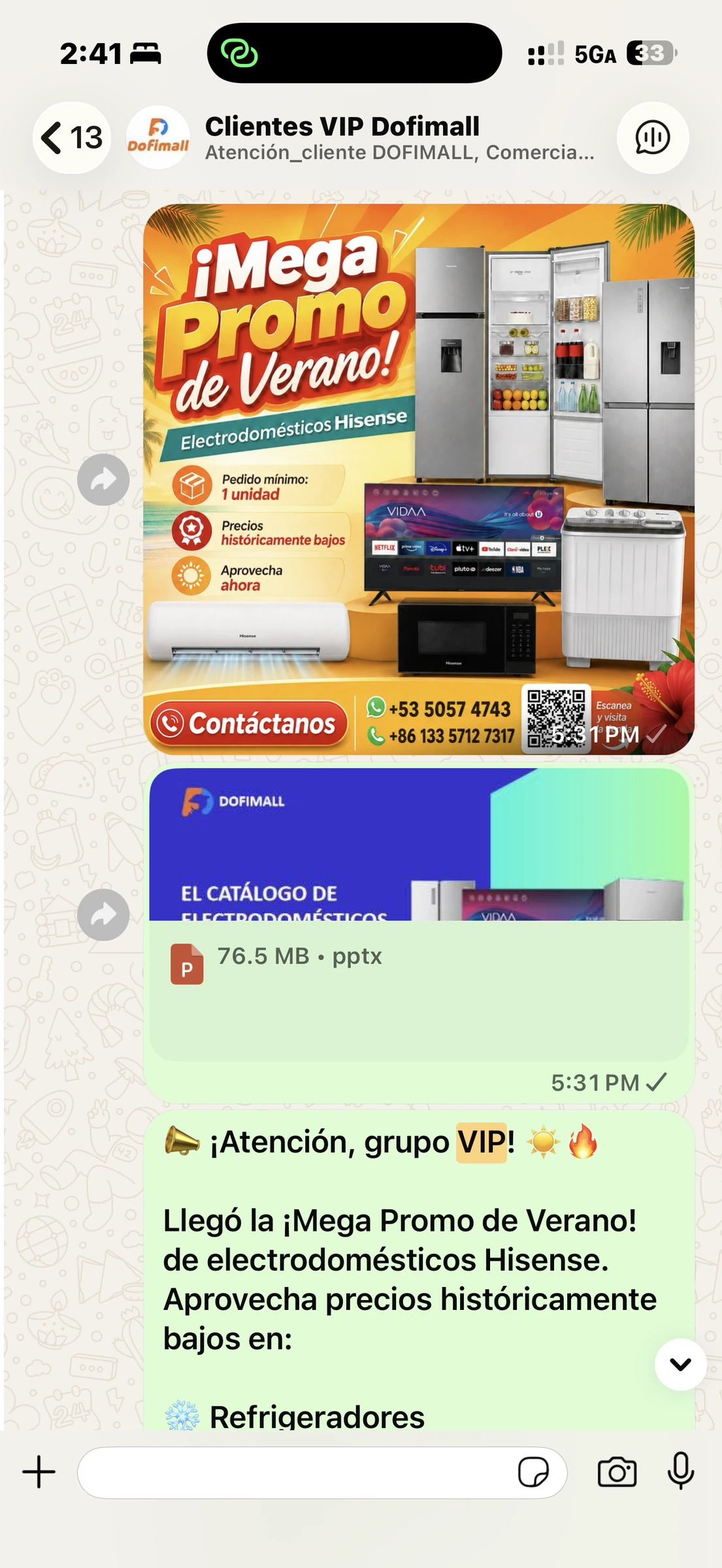 Hisense promotion communicated through a customer VIP community