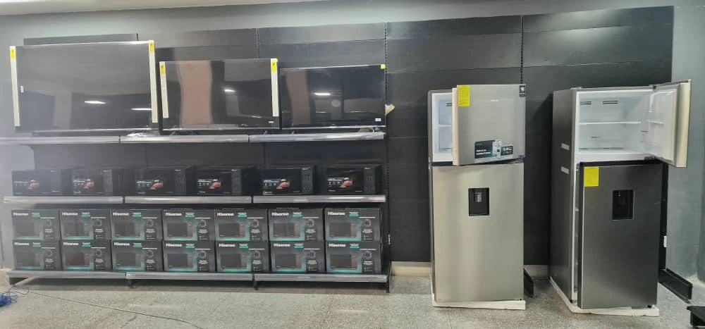Hisense appliance display in an offline retail store
