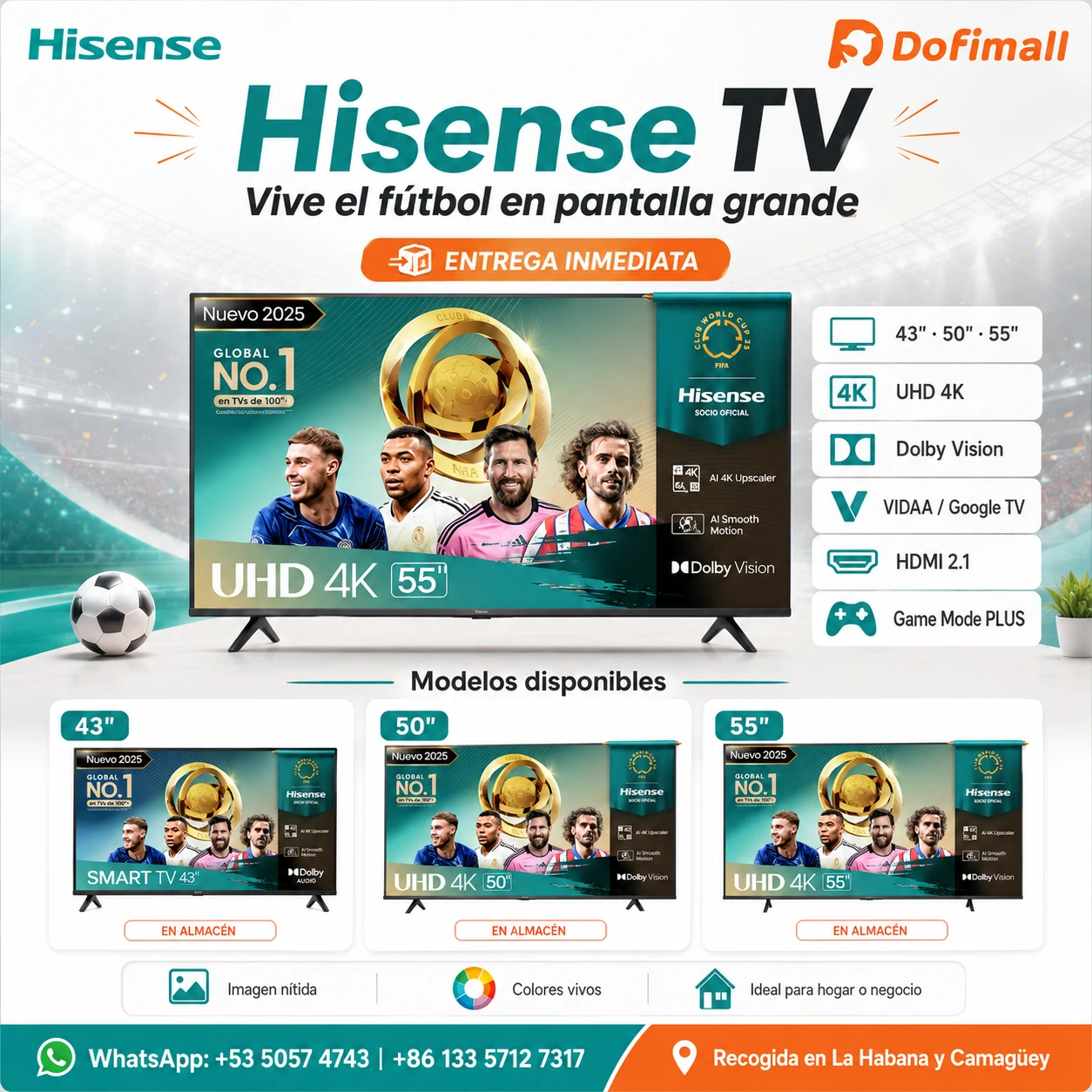 Hisense television positioning creative for the Cuba market